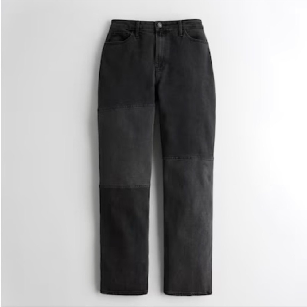 Hollister ultra high rise dad jeans two tone black